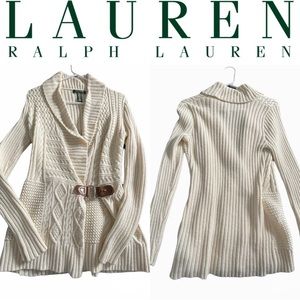 🍁🍂Ralph Lauren beige knit wrap sweater (XS)